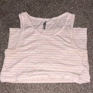 Latched Mama Light Pink Striped Tank Top